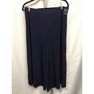 New York Company Navy Blue Wide Leg Crop Stretch Pants Womens XL
